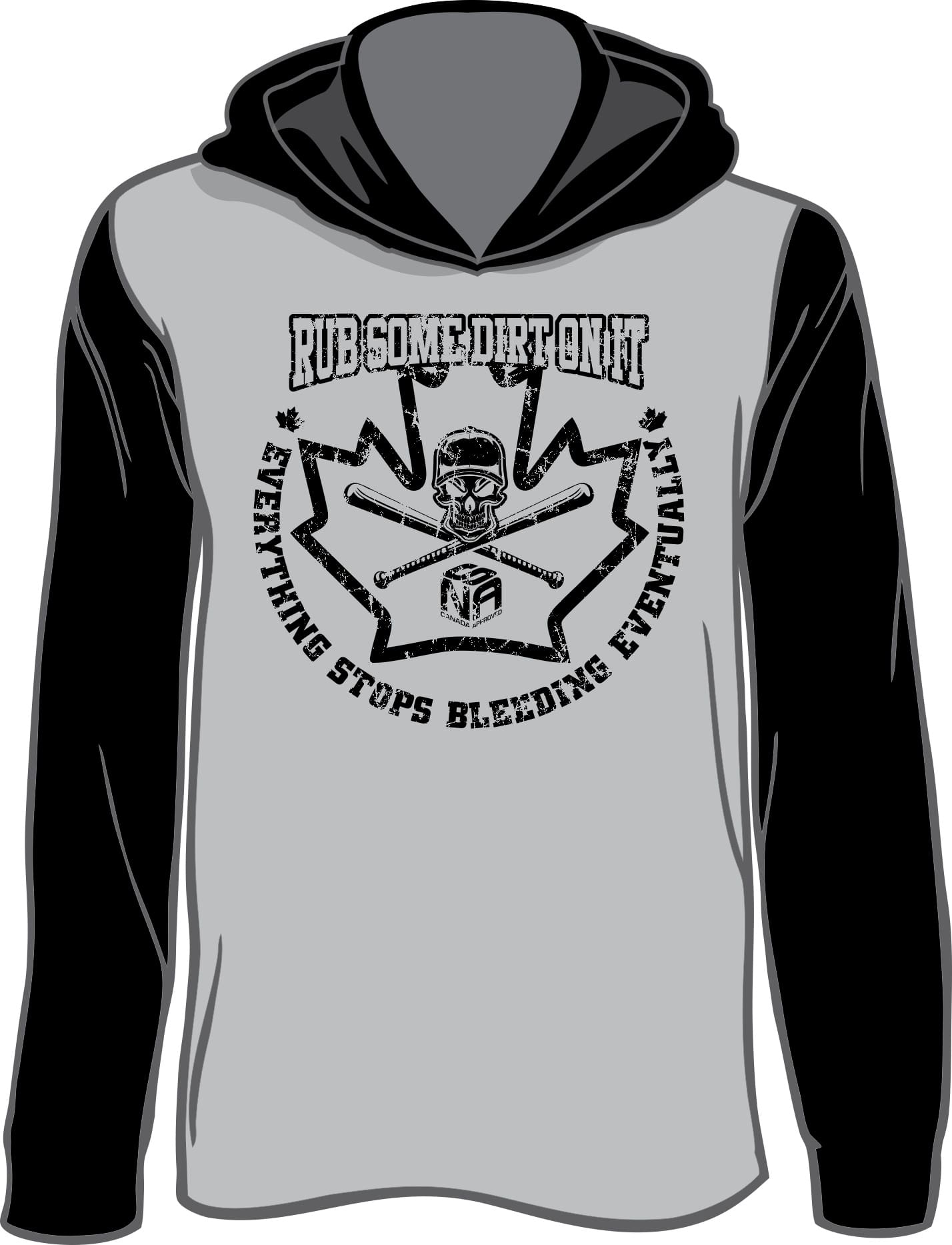 Rub Some Dirt on It! LightWeight Grey Body/Blk BP Hoodie