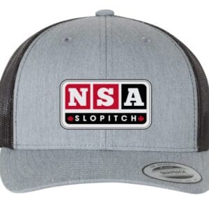 Adjustable 6 panel Heather Grey/Black Trucker Hat