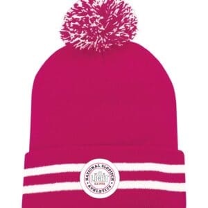 Pink/White Toque with PomPom