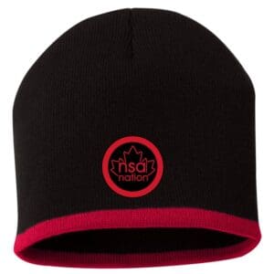 Black/Red Stripe Beanie
