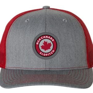 Richardson Snapback Trucker Hat - Heather Grey/Red