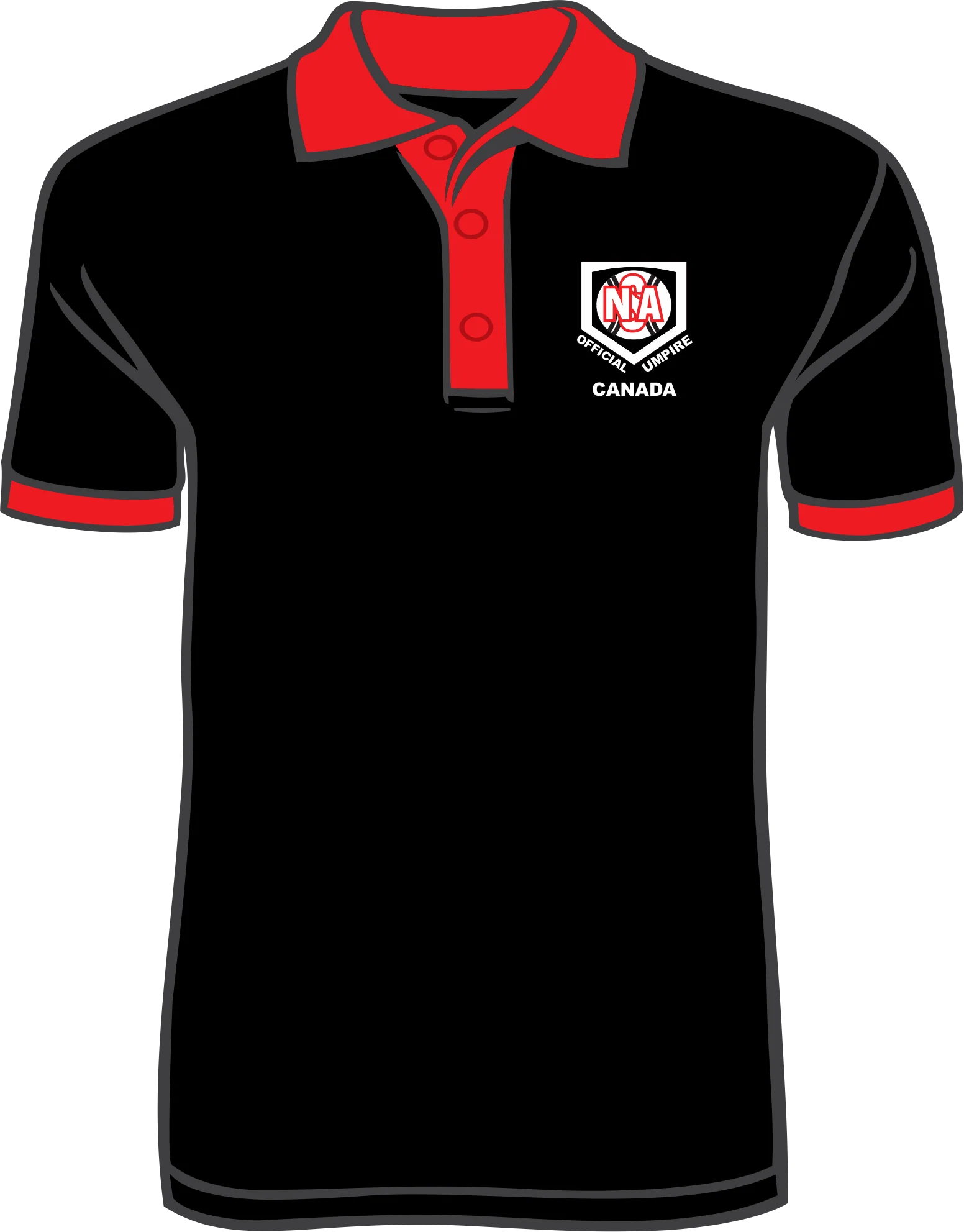 NSA Canada Black Official Ump Polo