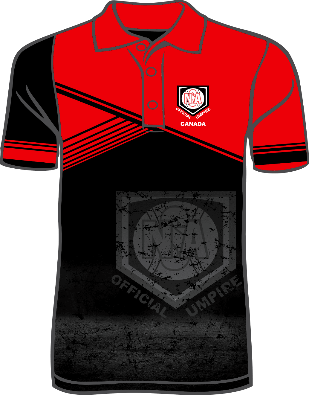 NSA Canada Red Official Ump Polo