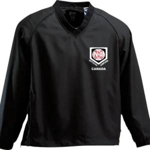 NSA Canada Umpire V Neck Wind Jacket- KOBE- Black