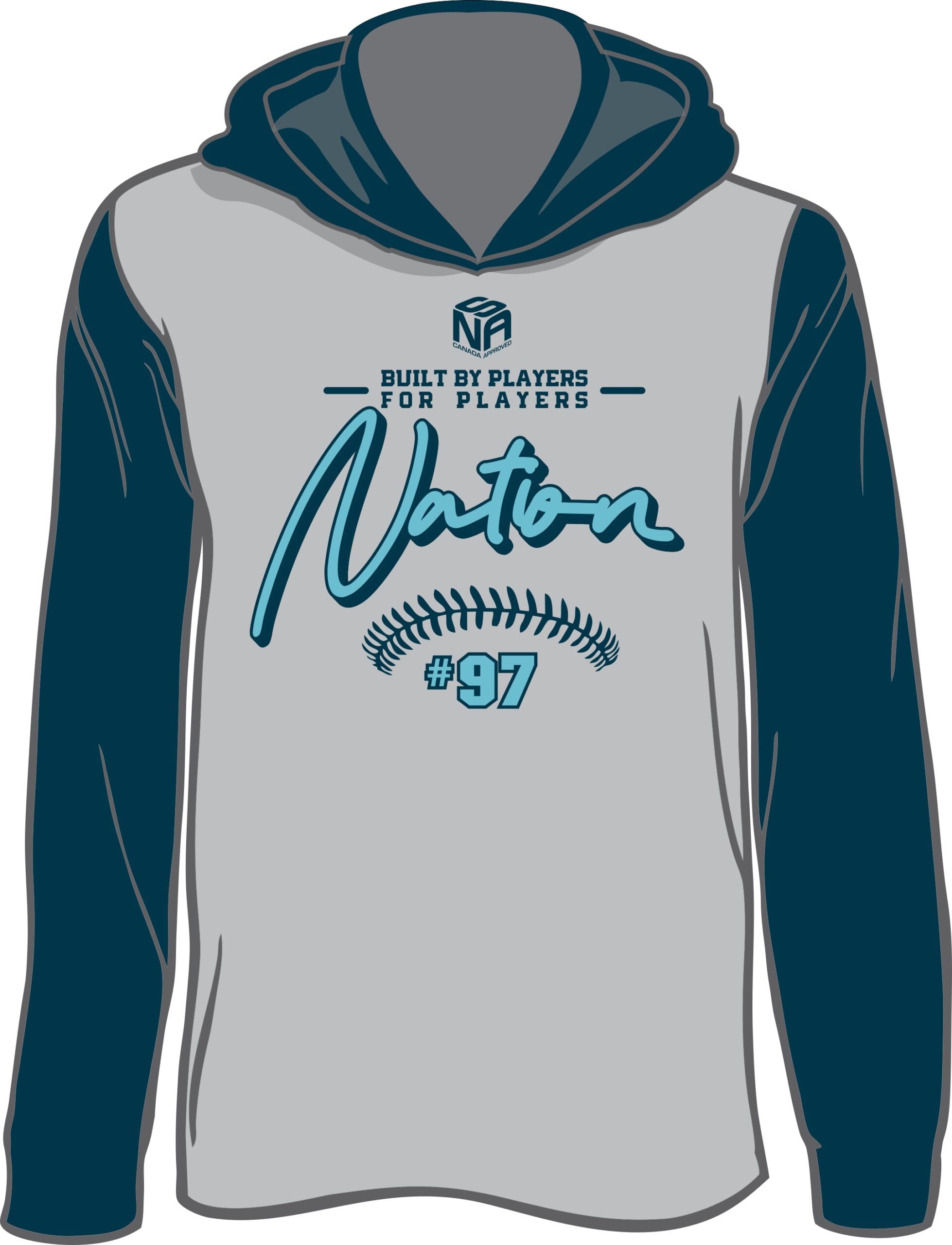 BP LightWeight Hoodie Grey Body/Navy BP
