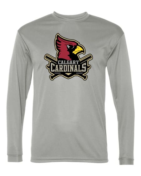 Calgary Cardinals Silver Long Sleeve Performance Tees