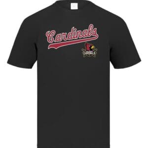 Calgary Cardinals Black Short Sleeve Performance Full Color Logo Tees