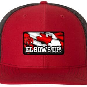 NSA Elbows Up Canadian Red Trucker Snapback Hat!