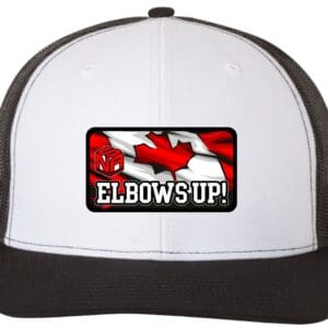 NSA Elbows Up Canadian White Trucker Snapback Hat!