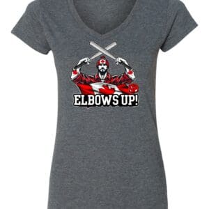 NSA Elbows Up Canadian Ladies Grey Short Sleeve Shirt!