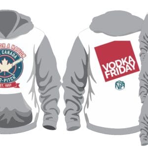 Performance Hoodie White body/Grey sleeves